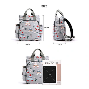 Diaper Bag Backpack Large Capacity Floral Diaper Independent Wet Cloth Bag Multi-Function Waterproof Travel Back Pack For Baby