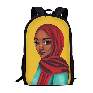 Customized African girls Backpack a cartoon black girl on backpack for children