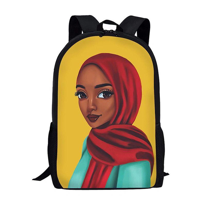 Customized African girls Backpack a cartoon black girl on backpack for children