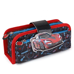 cartoon printing RACING CARS China factory wholesale cartoon printed polyester pencil case Cute stationery bag large capacity