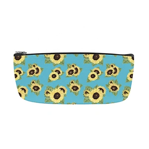 Pencil Case Floral Flower Sunflower Pattern Pencil Bag Pen Zipper Bag Pouch Organiser Makeup Brush Bag for Girls Stationery