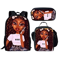 New custom backpack meal bag pencil bag 3 in one set factory direct supply  children's schoolbag