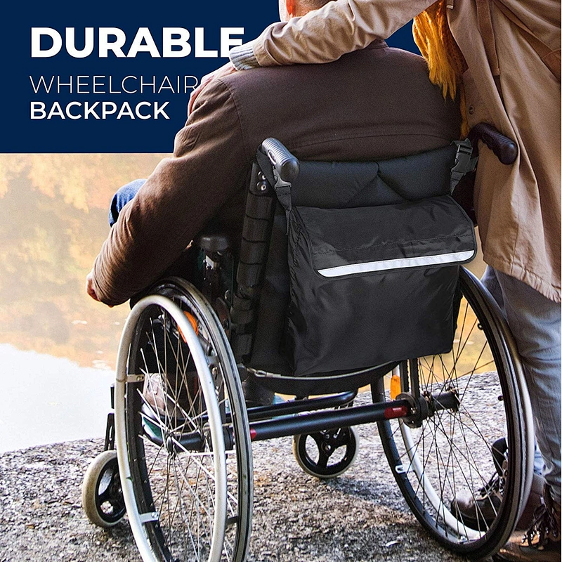 High quality Travel Messenger Backpack Portable Waterproof Nylon Wheelchair Backpack for Handicap and Elderly