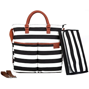 Zebra stripes lightweight mummy bag with changing mat handbag travel diaper bag