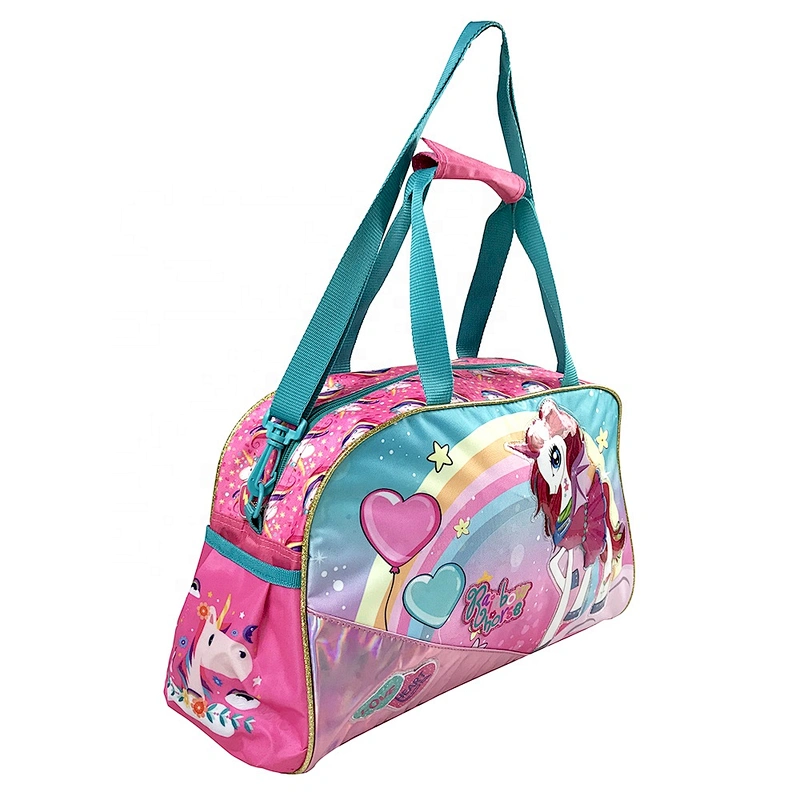 OEM/ODM Lady Girls Children Fashion Golden shiny school Customized Logo Style kids fashion pvc handbags with shiny fabric