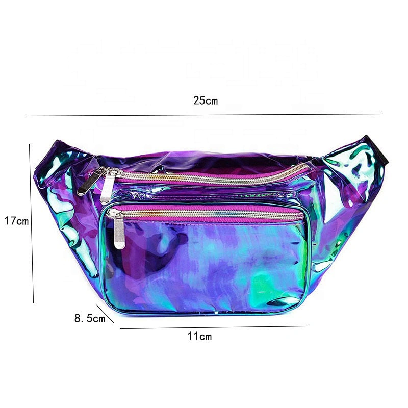 Fanny Pack PVC Transparent Purple for women men and kids cute fits small medium large waist bag chestbag