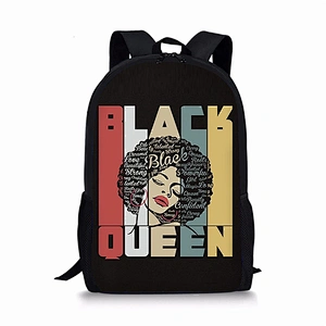 Custom black skin Backpack for African girls' primary school students  digital 3D printed backpack for children