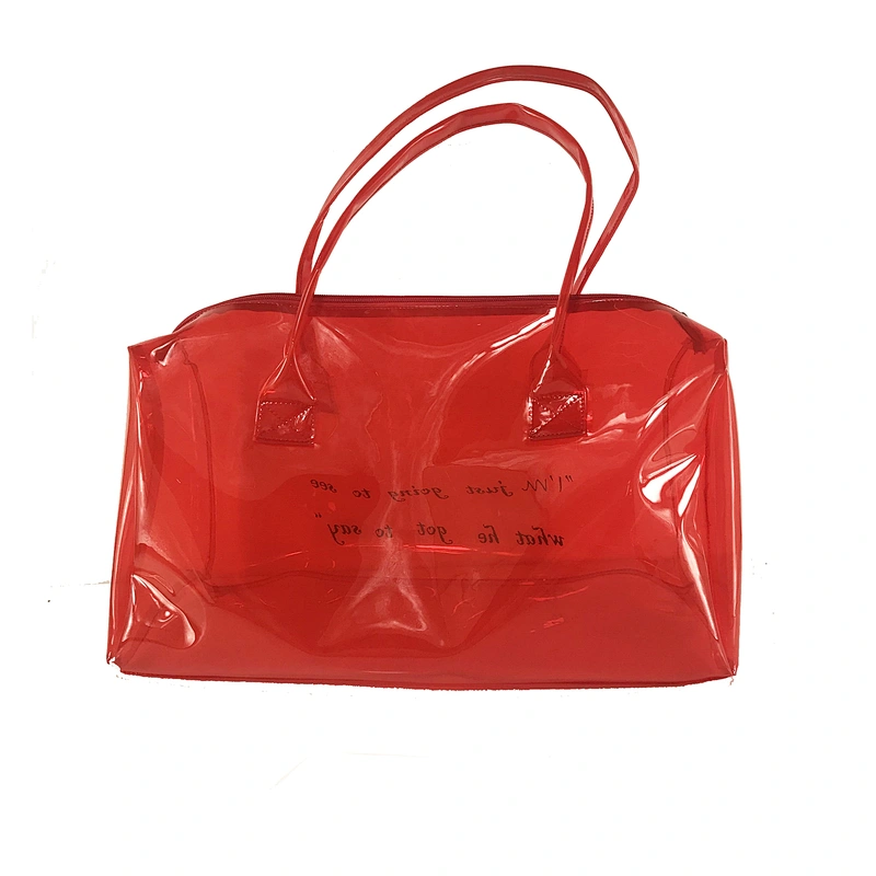 2020 new Customize Transparent Holographic TPU Duffel Bag with Logo Factory Price for Clear PVC Hologram Pink Duffel Bag