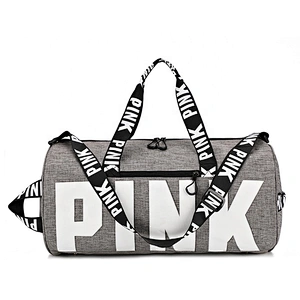 Large Capacity Women's Sport Travel Bag Shoulder HandBags Fashion Travel Pink Letter Tote Trip Shoes Travel Duffel Bag
