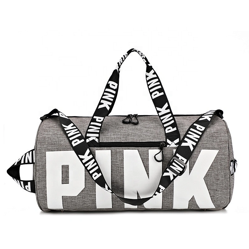 Large Capacity Women's Sport Travel Bag Shoulder HandBags Fashion Travel Pink Letter Tote Trip Shoes Travel Duffel Bag