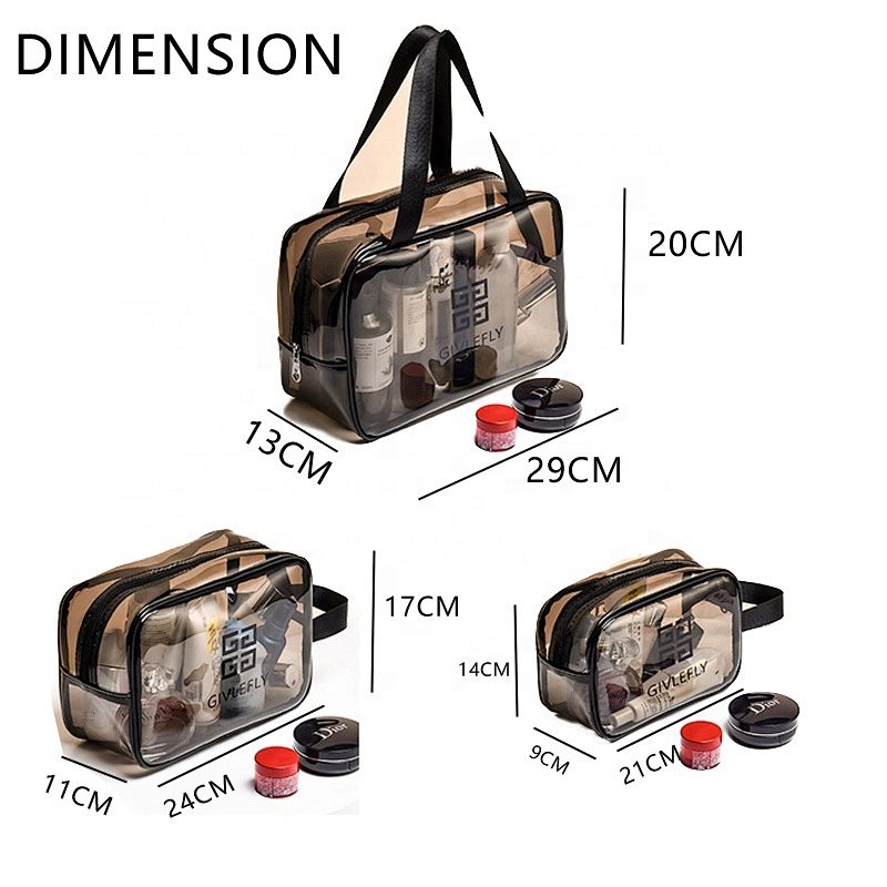 Custom Logo pvc small Waterproof cosmetic kit bags zip Pouch Transparent Beauty Clear Travel Makeup mini Wash Bag