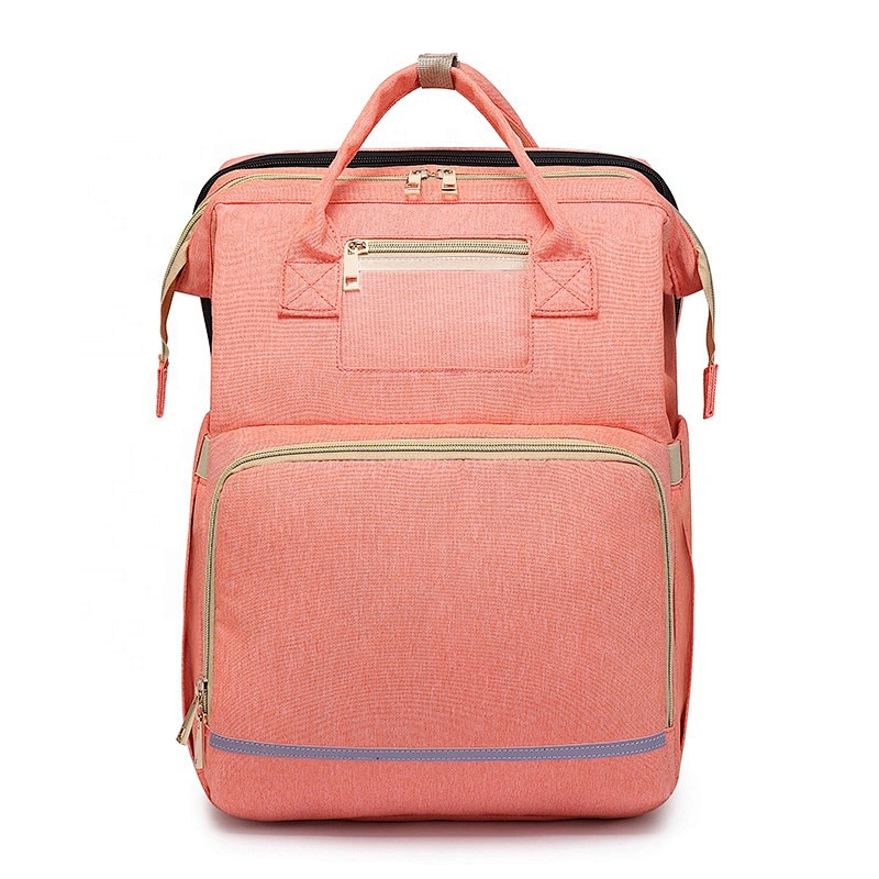 2020 Wholesale Portable Waterproof Mummy Back Pack Large Capacity Mom Backpack Foldable Baby Bed Diaper Bag with USB Charger