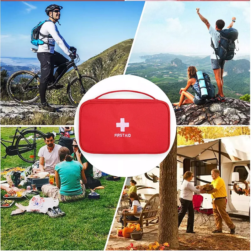 Portable First Aid kit Bag box Emergency Bag with Swivel Hook and Rubber Handle to Carry outdoor survival