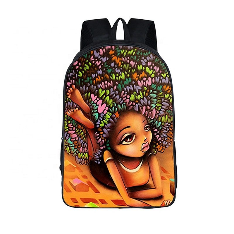 Factory backpack women Africa Beauty Princess Girls Children School Bags Brown Book Bag