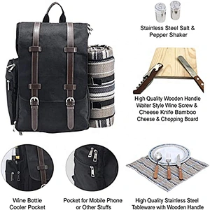 Picnic Backpack For 4 Person Set Pack With Insulated Waterproof Pouch factory detachable thermal insulation cooler bag