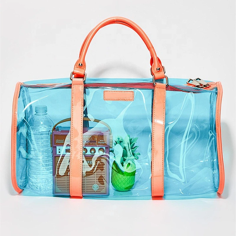 LightWeight Transparent Holographic PVC Casual Beach Bag Multifunctional sport bag travel Waterproof Duffle Bag for Woman