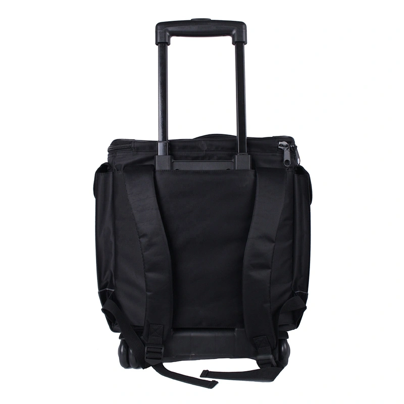 12 Bottle Insulated Wine Tote Case Wheel Travel Black  Cooler with Organizer