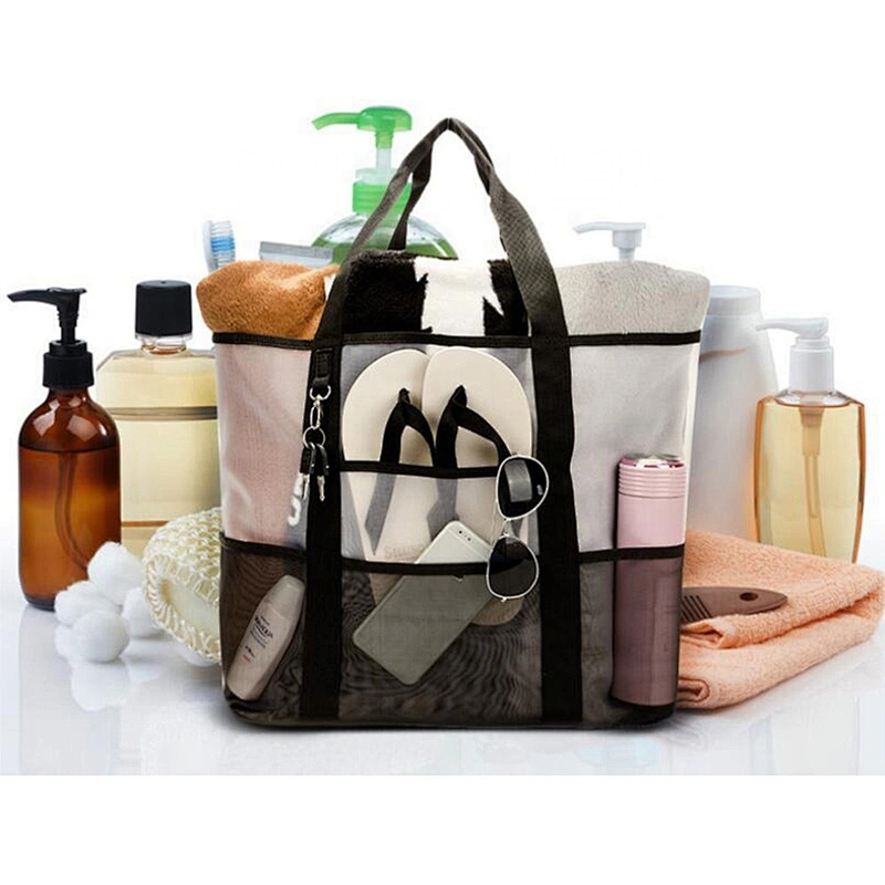 Large capacity multi-function lightweight Mesh Beach Tote Bag Shopping Net bag With Oversized Pockets