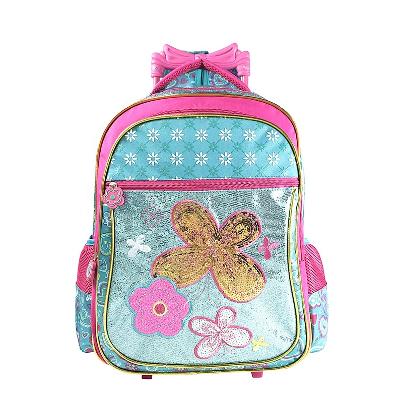 Latest design Backpack Rolling bag children shop school bag trolley bags for kids girls travel  waterproof With Wheels