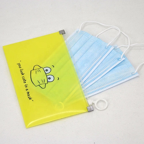 Factory wholesale Portable PVC pocket Envelope Pouch Folder Face Cover Masked Keeper Storage Bags for School Office Supplies