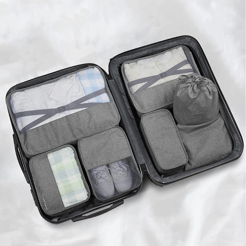 Classic Style Travel Packing Cube Set 7pcs/set Clothes Organizer Luggage Storage Bag