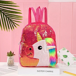 Students Rainbow Unicorn Plush School Bags Casual Girls Zipper Backpacks Toddler Cartoon Backpack Kindergarten Backpacks