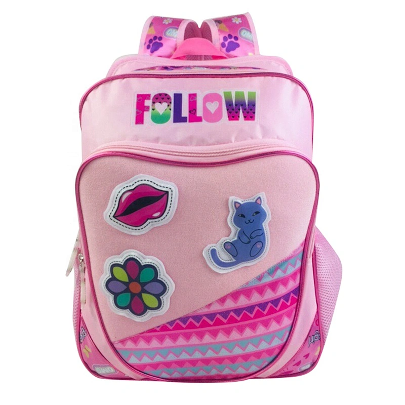2020 New Heart shape design Custom Child Kid Backpack school bags for girls with removeable decorations