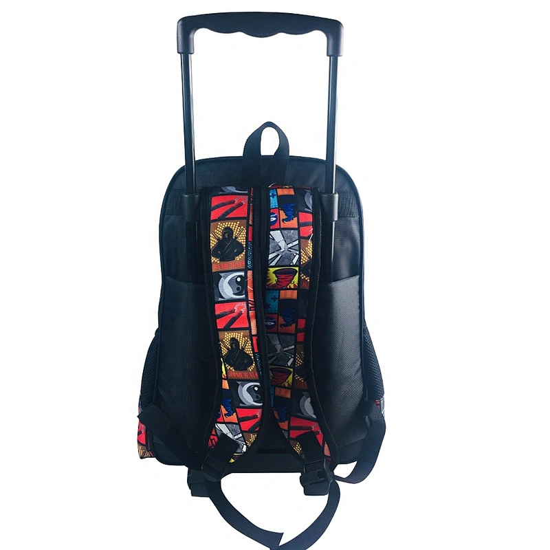 Factory Wholesale Customized Flashing lights Wheeled Kids Backpack School Bags Trolley