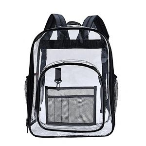 PVC Transparent custom print Logo Backpack Large Capacity Simple Waterproof Student school bag backpack
