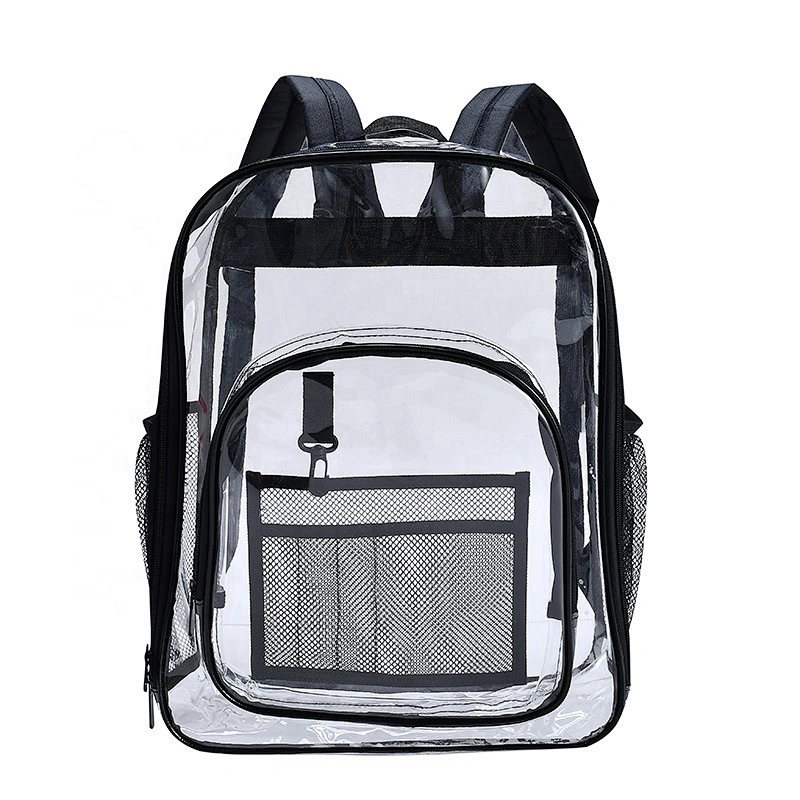 PVC Transparent custom print Logo Backpack Large Capacity Simple Waterproof Student school bag backpack