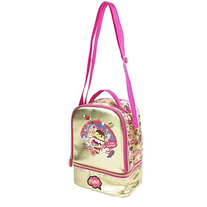 high quality cartoon waterproof golden insulated cooler bag with custom logothermal insulation fabric for cooler bags