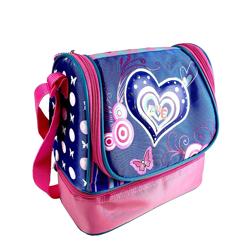 Fashionable customized high quality colorful promotional cooler basket cartoon pattern insulated lunch cooler bag