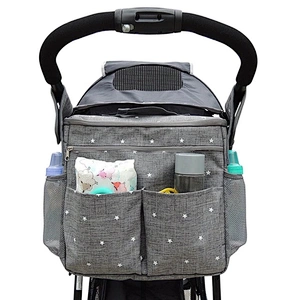 High Quality Trolley Deluxe Bag Factory Supply maternity mummy Baby Diaper Storage Stroller buckle Organizer shoulder Bag