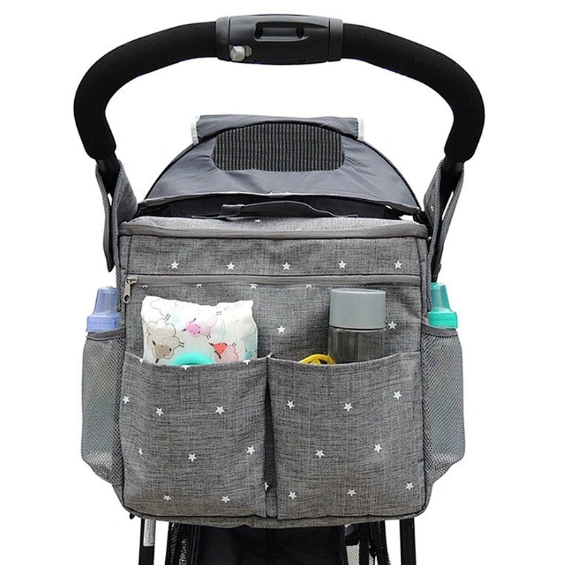 High Quality Trolley Deluxe Bag Factory Supply maternity mummy Baby Diaper Storage Stroller buckle Organizer shoulder Bag