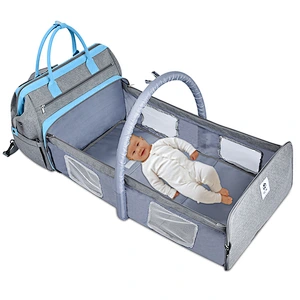Multifunctional mummy bag folding bed diaper bag Portable outdoor changing set baby bags for mother mummy baby travel bed