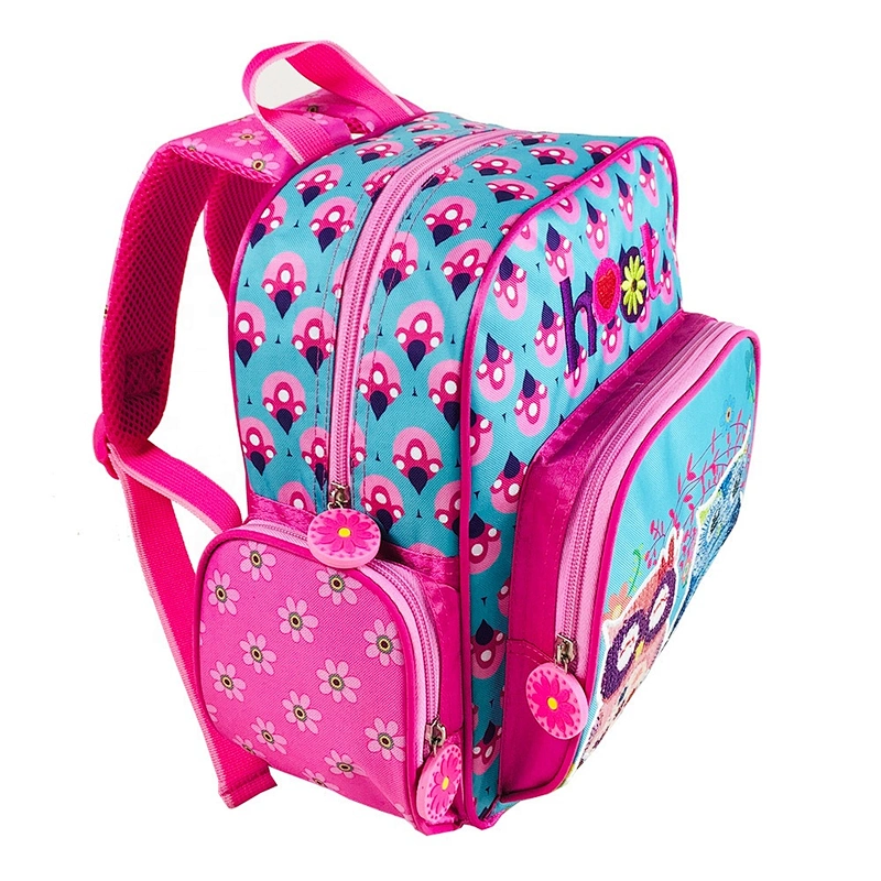 Promotional Cute owl baby girls backpack polyester kids school backpack bags for child school