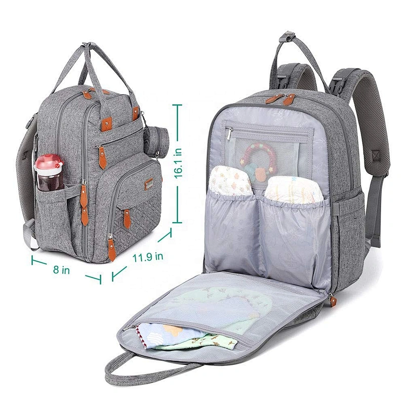 Amazon Hot selling Large Multifunction Unisex Baby bags Travel Back Pack Backpack Diaper Bags with Changing pad for Mom & Dad