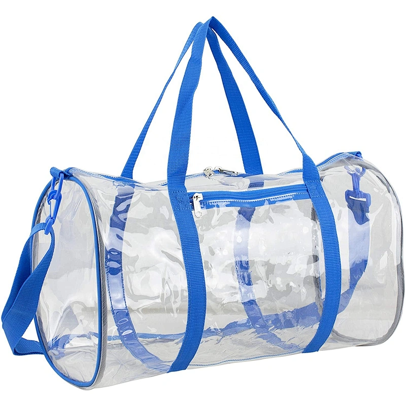 Customized Transparent PVC Duffel Beach Bag Handbag Women with Logo Factory Price for Clear PVC Pink Black Tote Duffel Bag