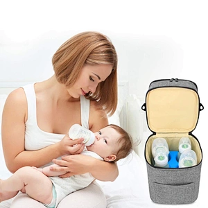 Insulated  lightweight mummy bag with changing mat handbag travel diaper bag