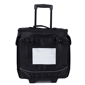 12 Bottle Insulated Wine Tote Case Wheel Travel Black  Cooler with Organizer