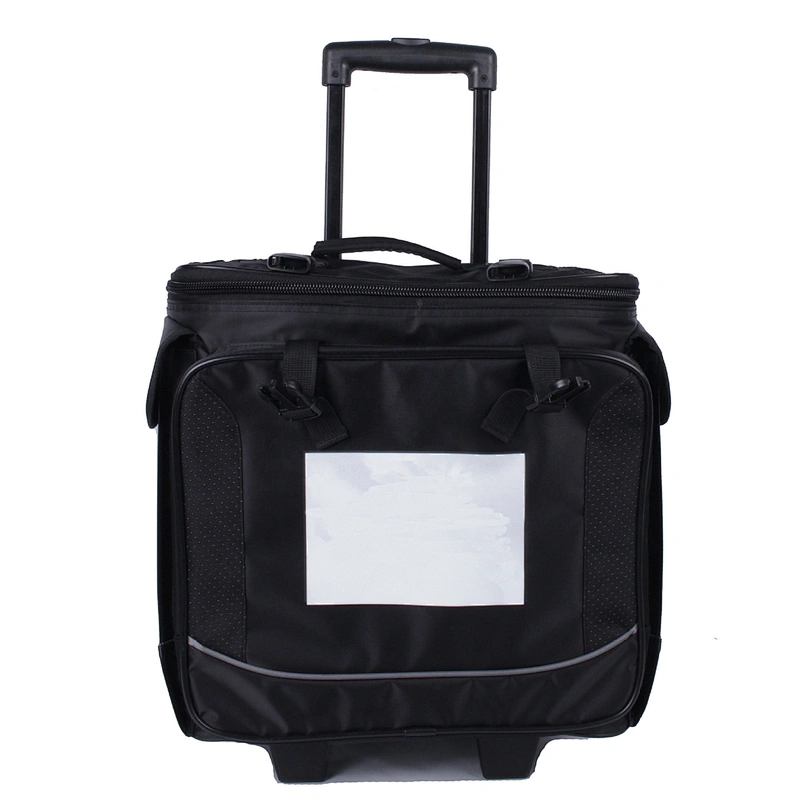 12 Bottle Insulated Wine Tote Case Wheel Travel Black  Cooler with Organizer