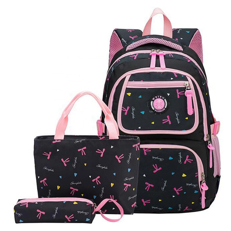 3 SetsTravel Backpack School Bag+Hand bag with Strip +Cylindrical Pencil Case bag