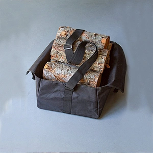Log Carrier Waxed Canvas Bag Wood Holders Fireplace Stove Accessories