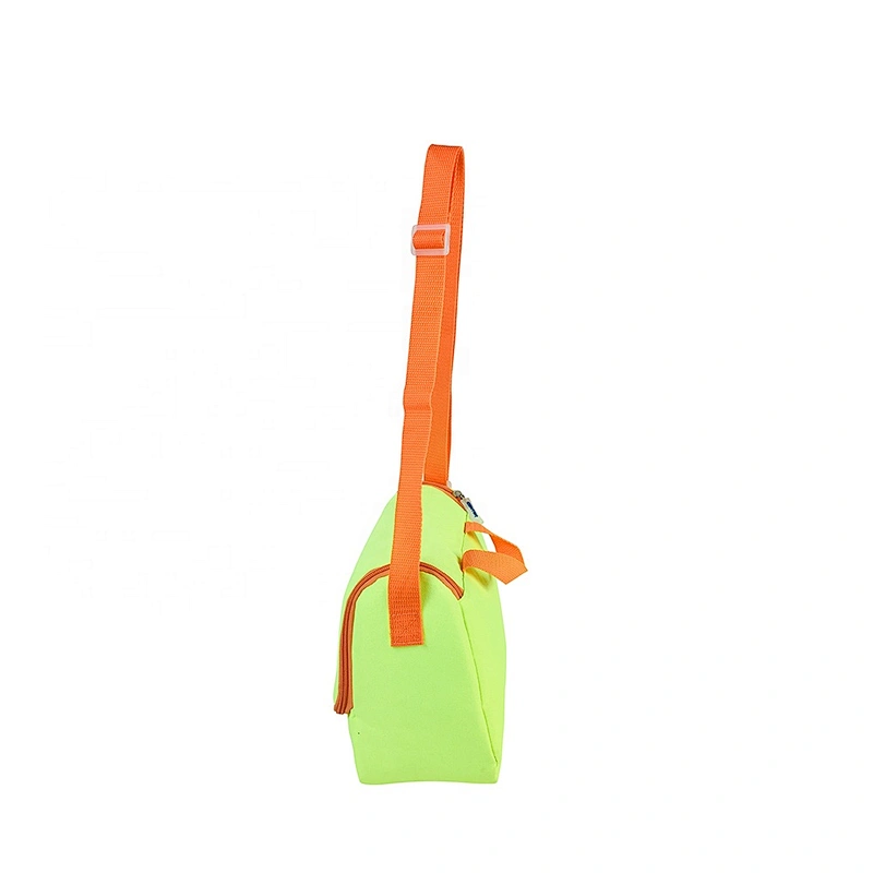 High quality insulated cooler box bags deliver lunch food delivery with custom logo thermal fluorescent green fabric for kids