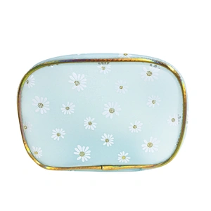 OEM/ODM Waterproof daisy jelly tpu Women handbag Travel Makeup Organizer Cosmetic bag basket Case Bags with handles