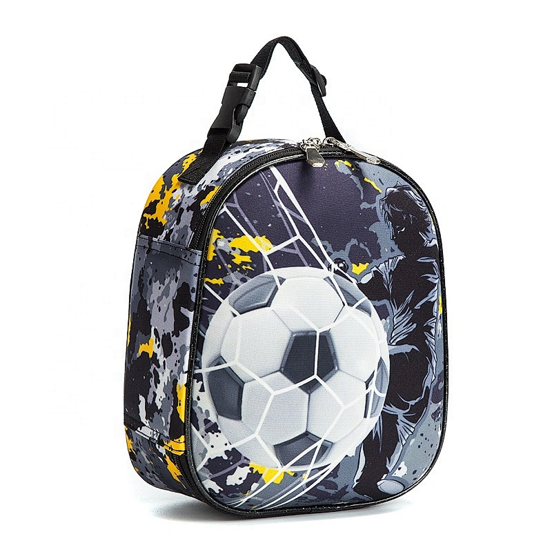 Cartoon football soccer Food Safe Fashion Kids Thermal Food Cooler Bag Fitness BPA free Children Lunch Box Bag for Girls