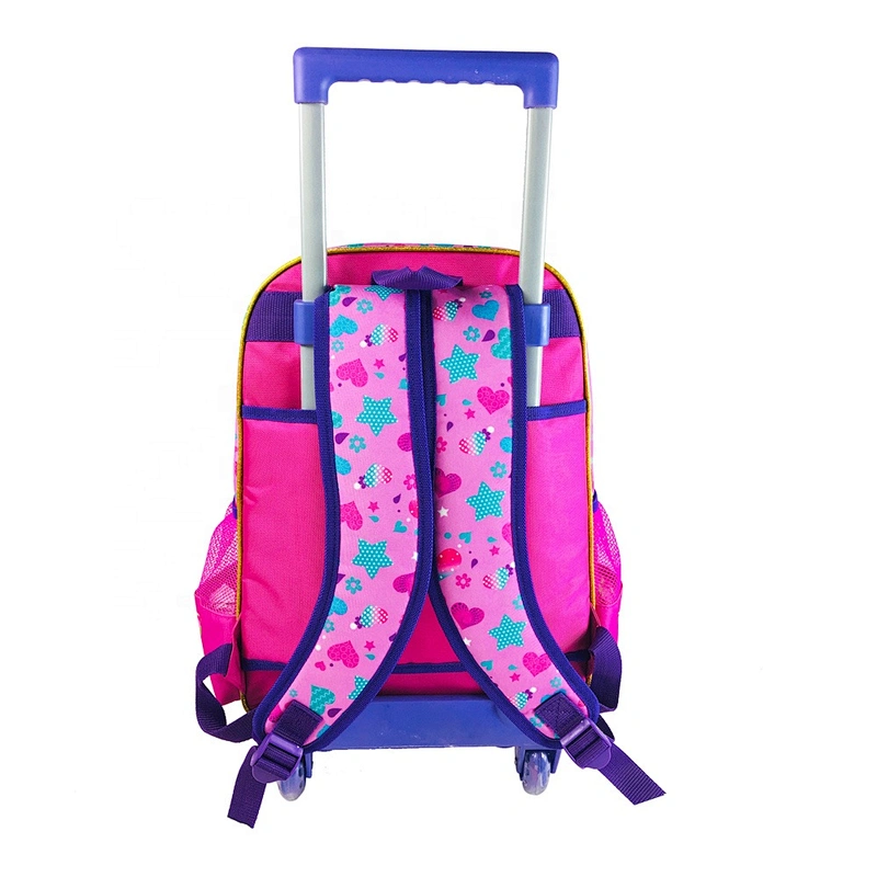 2021 trolley children school bags for girls School+Bags set Fashion Shiny Beautiful Princess trolley bag for kids