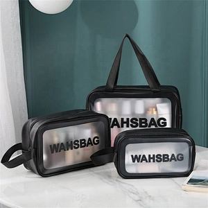 Accept Custom Logo PU Small Travel Toiletry Bags Clear Makeup women handbags Organizer Cosmetic bag Clear Pvc Makeup Bag