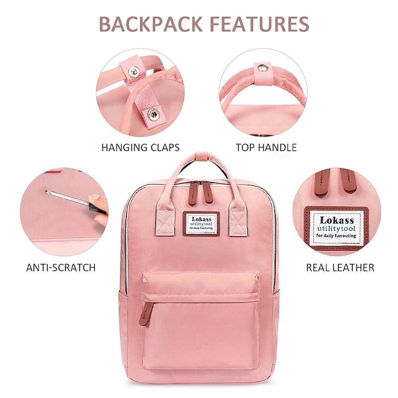 Promotional Gift 15.6 Inch Wide Open Ladies Stylish College Bags Backpack for Girls