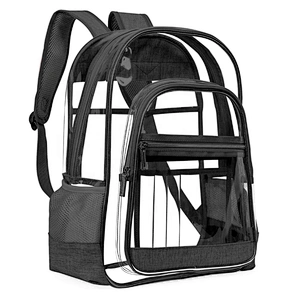 New Fashion Large Capacity Durable Adjustable Shoulder Strap Transparent School Bag PVC Clear Backpack Heavy Duty